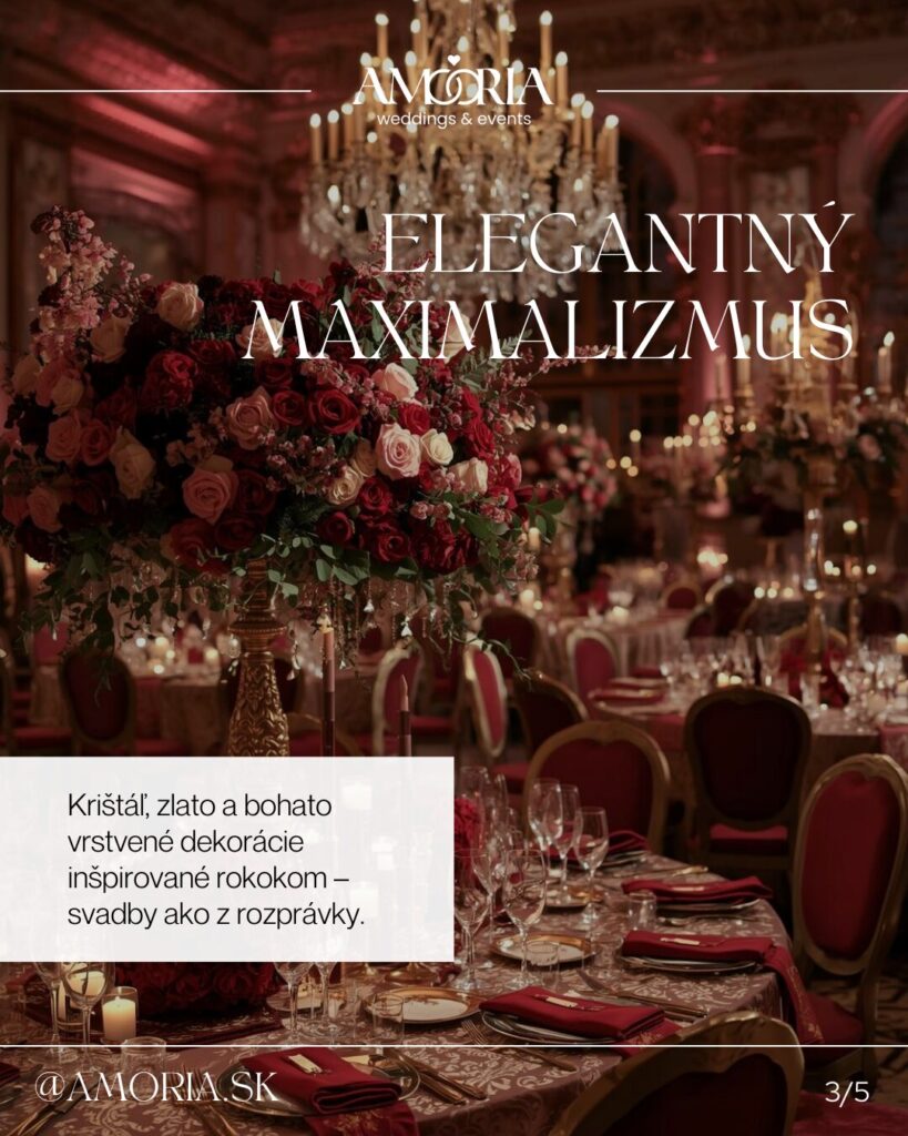 Svadobné trendy vo výzdobe 2026 | AMORIA Weddings & Events